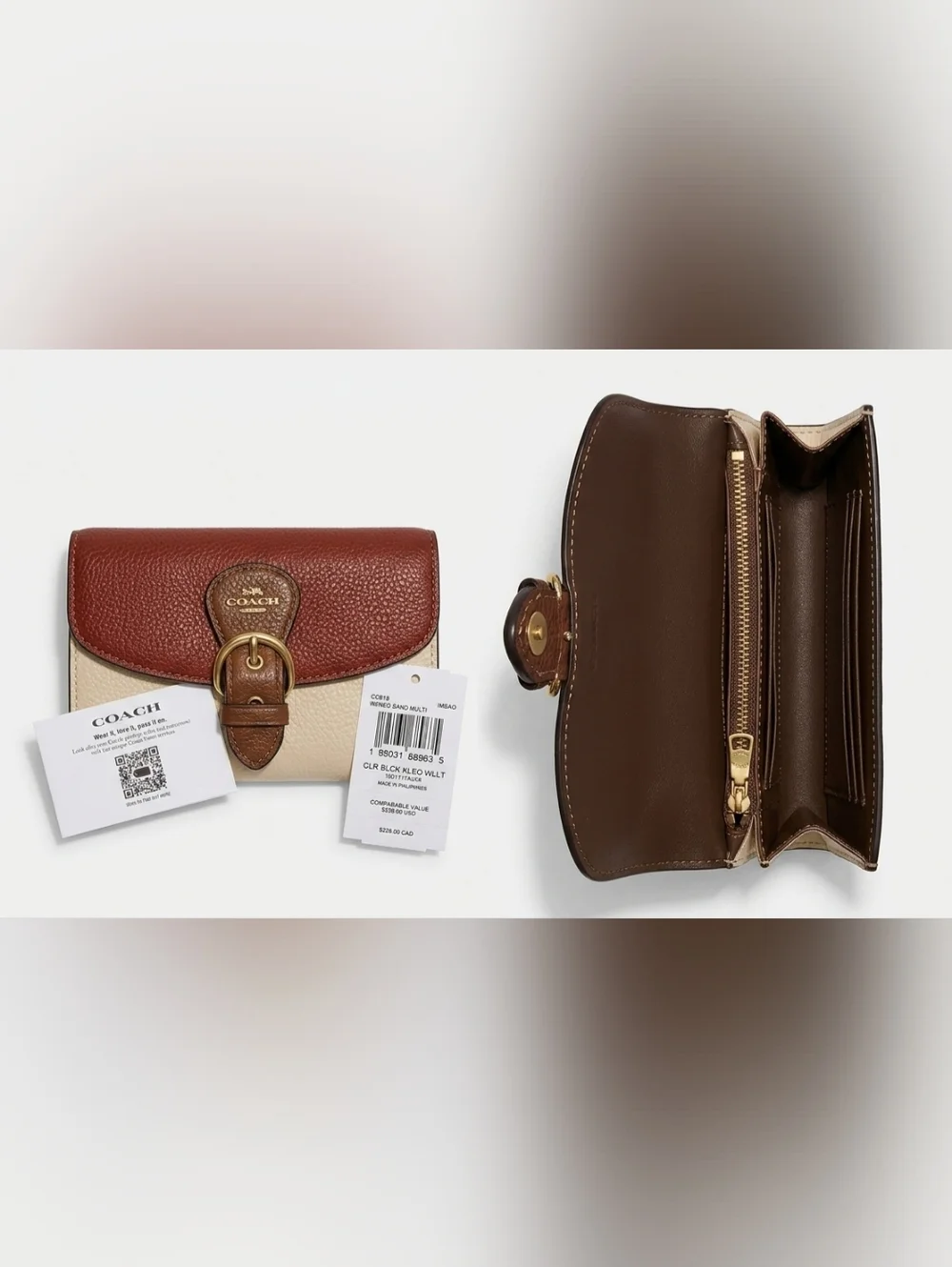 AUTHENTIC Coach Kleo Wallet In ColourBlock - Picture 2 of 3